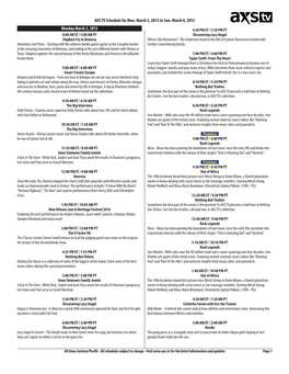 AXS TV Schedule for Mon. March 2, 2015 to Sun. March 8, 2015