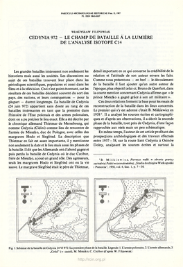 Cedynia 972 - Le Champ De Bataille À La Lumière De L'analyse Isotope C14