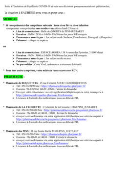 La Situation À SAUBENS Avec Vous Et Pour Vous : PHARMACIE