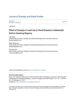Effect of Changes in Land Use in Flood Disasters in Baleendah District, Bandung Regency