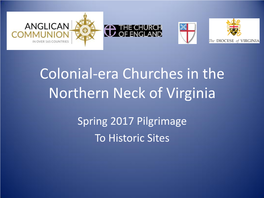 Colonial-Era Churches in the Northern Neck of Virginia