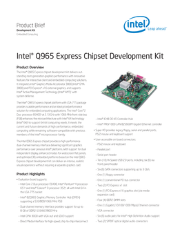 Intel® Q965 Express Chipset Development Kit