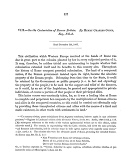 On the Centuriation of Roman Britain. by HENRY CHARLES COOTE, Esq., F.S.A