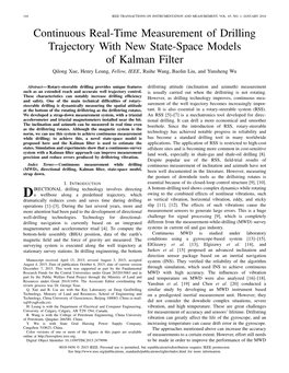 Continuous Real-Time Measurement of Drilling Trajectory with New State