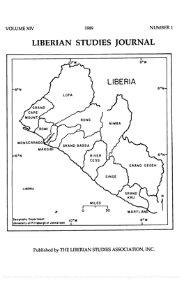 Volume Xiv 1989 Number 1 Liberian Studies Journal -8