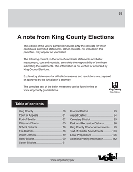 A Note from King County Elections