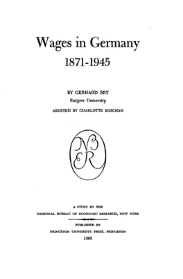 Wages in Germany 1871-1945