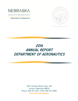 2016 Annual Report Department of Aeronautics