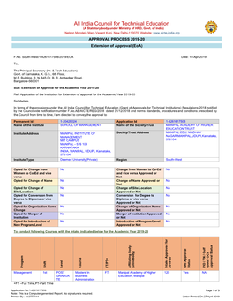 All India Council for Technical Education (A Statutory Body Under Ministry of HRD, Govt