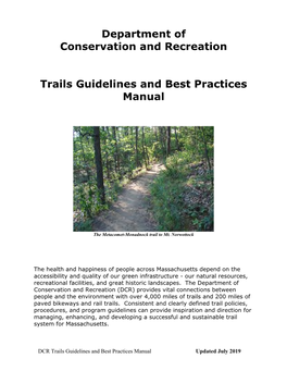 View the DCR Trail Guidelines and Best Practices Manual