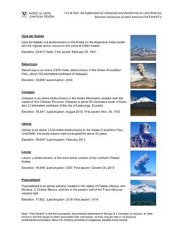 Volcano Fact Sheet