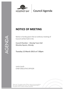 Council Agenda NOTICE of MEETING