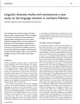 A Case Study on the Language Situation in Northern Pakistan