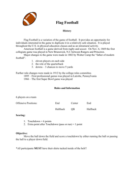 Flag Football Study Guide