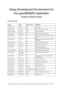 Setup Development Environment for the Openmdm(R) Application Eclipse Mdmbl Project