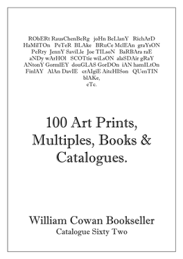 100 Art Prints, Multiples, Books & Catalogues