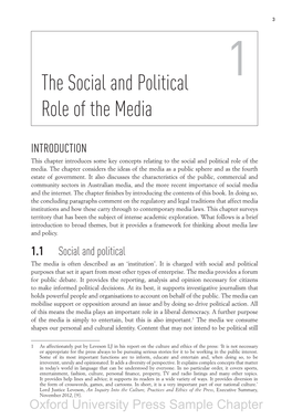 The Social and Political Role of the Media