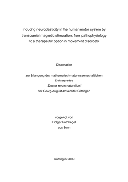 Inducing Neuroplasticity in the Human Motor System by Transcranial Magnetic Stimulation: from Pathophysiology to a Therapeutic Option in Movement Disorders