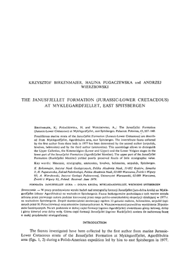 JURASSIC-LOWER CRETACEOUS -.: Palaeontologia Polonica