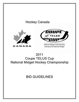 2011 Telus Cup Bid Guidelines