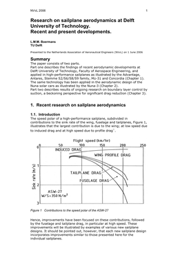 Sailplane Aerodynamics at Delft University of Technology