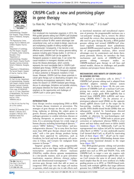 CRISPR-Cas9: a New and Promising Player in Gene Therapy