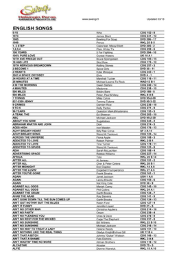 ENGLISH SONGS 5:15 Who CDG 152 - 8 1973 James Blunt CDG 241 - 12 1985 Bowling for Soup DVD 206 - 17 1999 Prince WKL 25 B 5 1, 2 STEP Ciara Feat