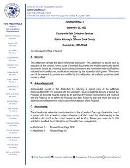 ADDENDUM NO. 6 September 25, 2020 Countywide Debt Collection