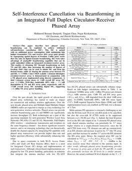 Self-Interference Cancellation Via Beamforming in an Integrated Full Duplex Circulator-Receiver Phased Array