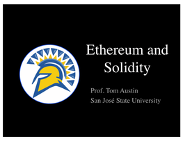 Ethereum and Solidity