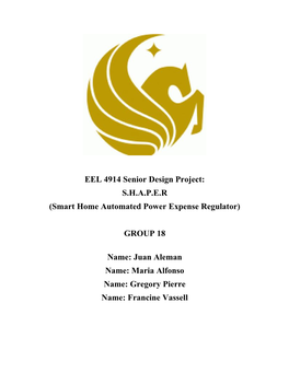 EEL 4914 Senior Design Project: SHAPER (Smart Home Automated Power Expense Regulator)