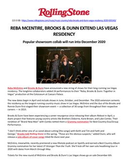 Reba Mcentire, Brooks & Dunn Extend Las Vegas Residency