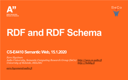 RDF and RDF Schema
