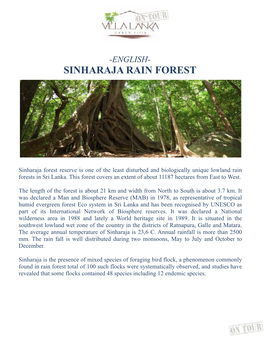 Eng SINHARAJA RAIN FOREST