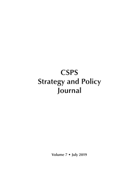 CSPS Strategy and Policy Journal