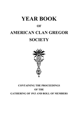 Year Book of American Clan Gregor Society