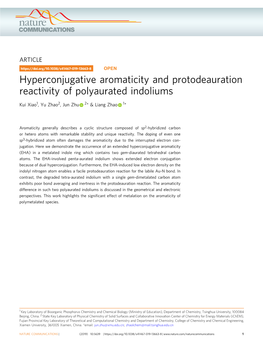 Hyperconjugative Aromaticity and Protodeauration Reactivity of Polyaurated Indoliums