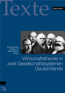 Wirtschaftstheorie in Zwei Gesellschaftssystemen Deutschlands Wirtschaftstheorie