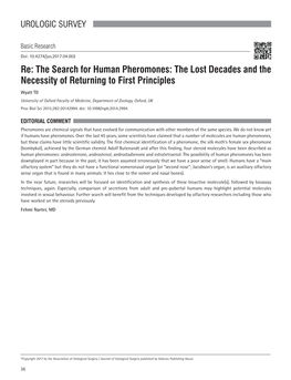 Re: the Search for Human Pheromones: the Lost Decades