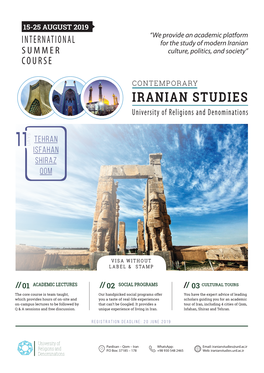 IRANIAN STUDIES University of Religions and Denominations