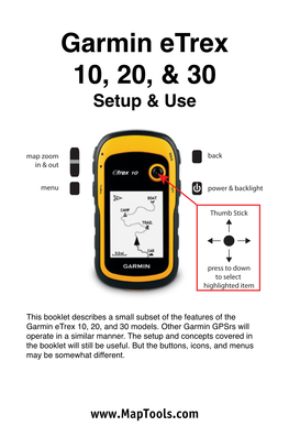 Garmin Etrex 10, 20, & 30