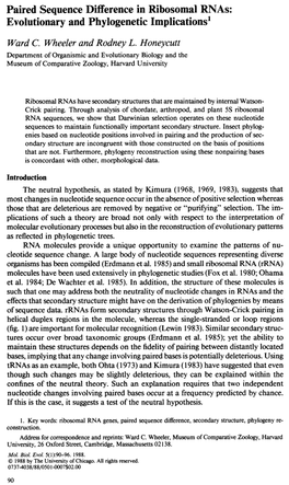 Paired Sequence Difference in Ribosomal Rnas: Evolutionary and Phylogenetic Implications’