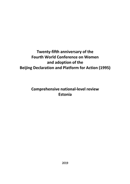 Comprehensive National-Level Review Estonia