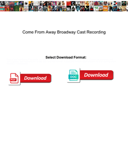 Come from Away Broadway Cast Recording