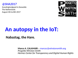 An Autopsy in the Iot: Nabaztag, the Hare