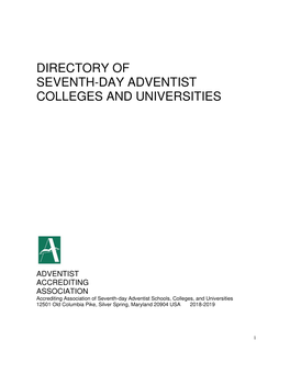 Directory of Seventh-Day Adventist Colleges and Universities