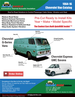 Chevrolet G-Series Vans Chevrolet Express GMC Savana Pre-Cut