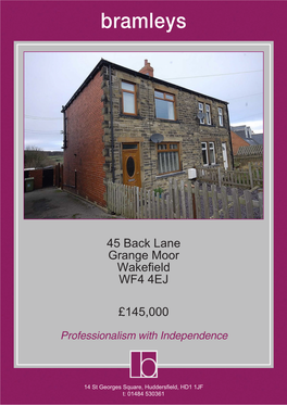 45 Back Lane Grange Moor Wakefield WF4 4EJ £145,000