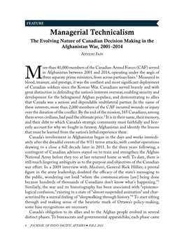 The Evolving Nature of Canadian Decision Making in the Afghanistan War, 2001–2014