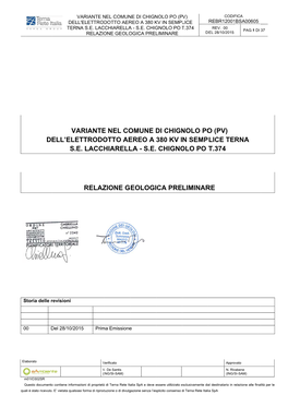 Relazione Geologica Preliminare Del 28/10/2015